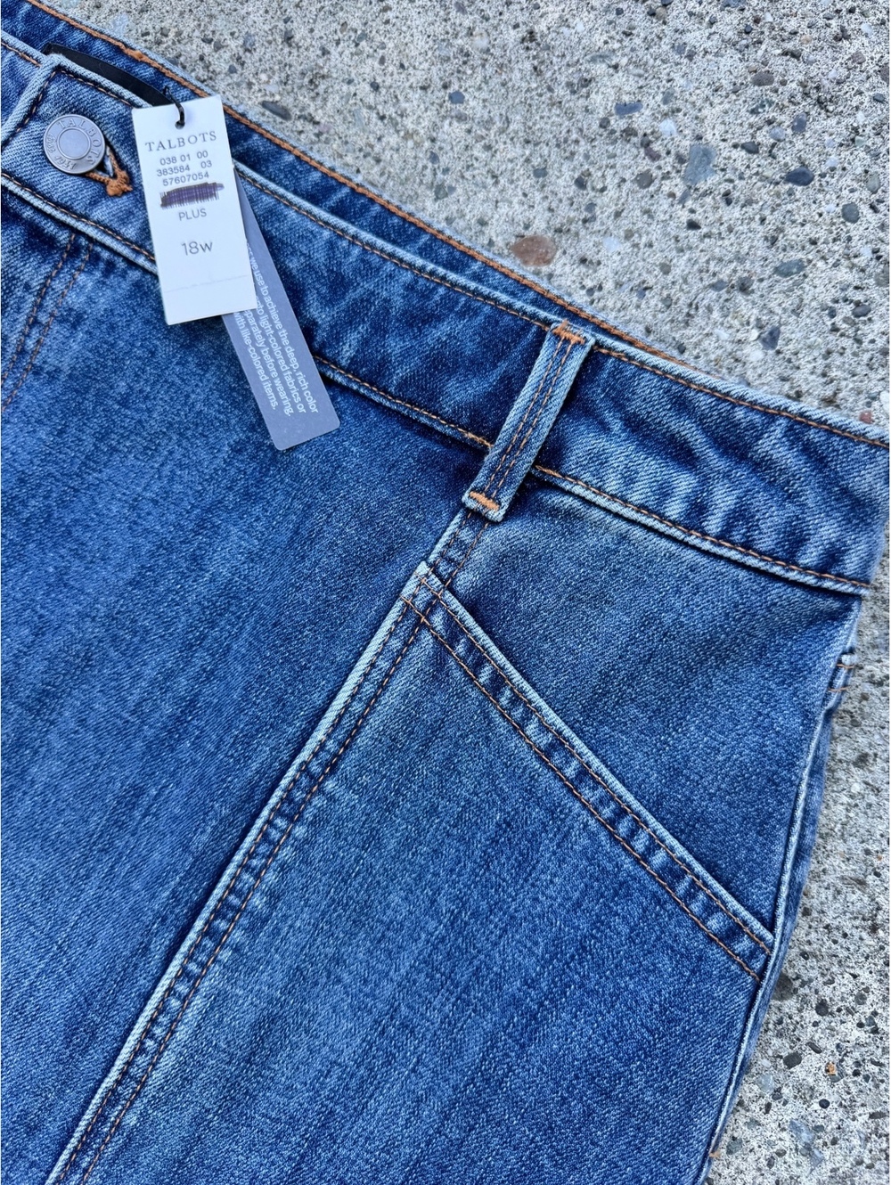 Talbots Plus Size 18W Blue Denim Skirt